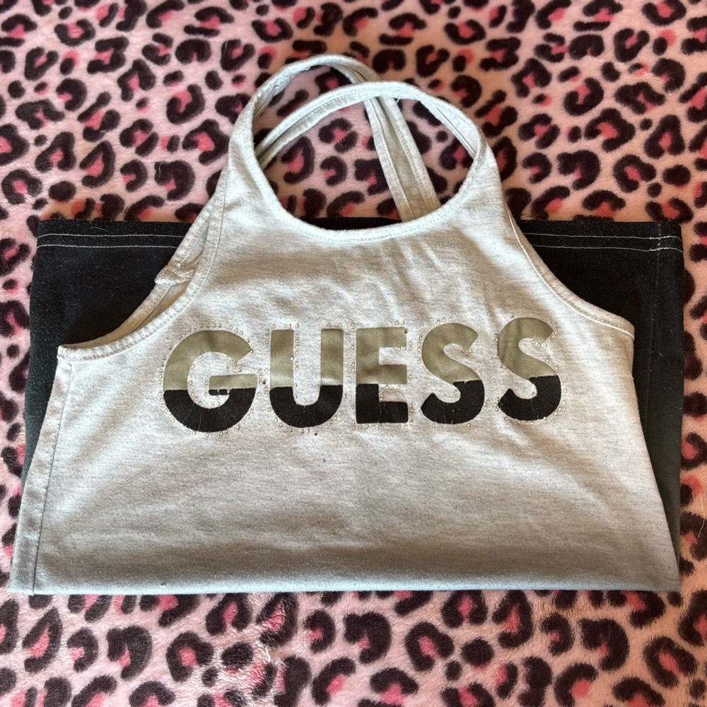 Guess Light Gray Logo Tank